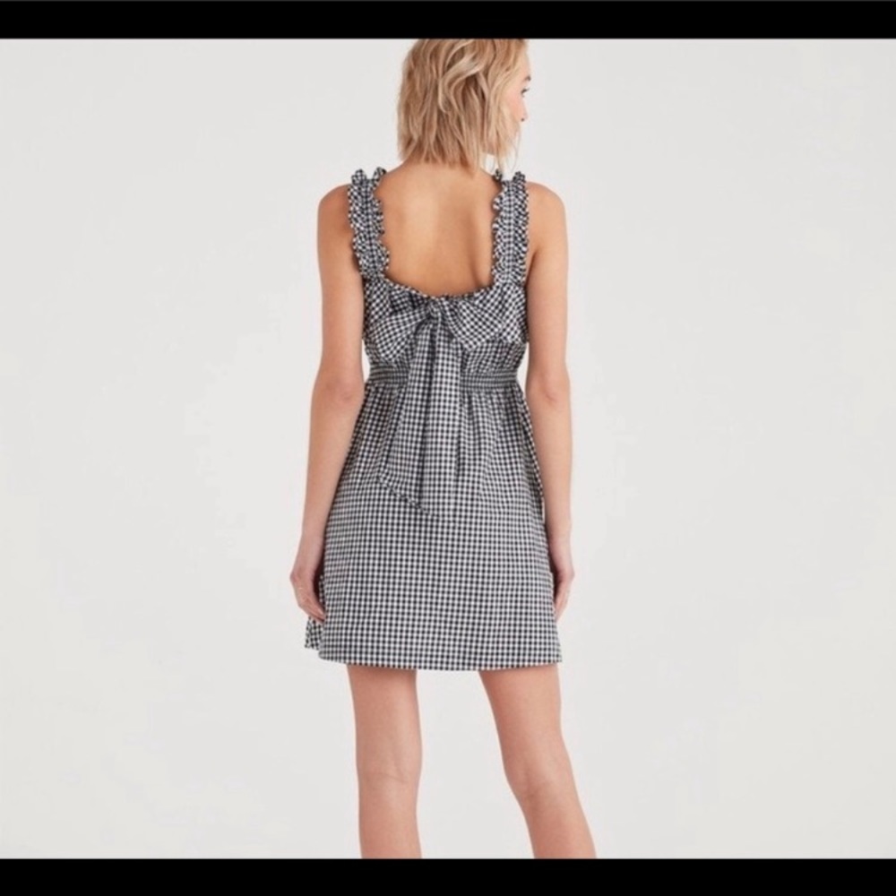 7 For All Mankind Black and White Gingham Tie-Back Sundress